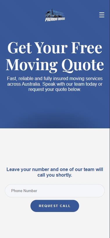 Premium Movers Quote Page
